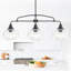 Applique murale à 3 lumières pour îlot de cuisine, noir mat, avec abat-jour en verre transparent à motifs-451658043-467150633