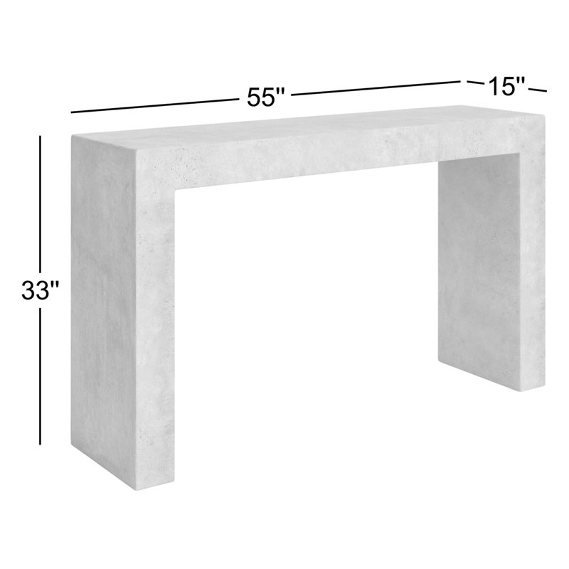 Mixx 55'' W Console Table, Ivory Terrazo