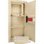 Coffre-fort mural biométrique 0,82 pi³ beige, construction en acier avec compartiment verrouillable et intérieur lumineux à DEL beige, rangement sécurisé 2 pênes dormants