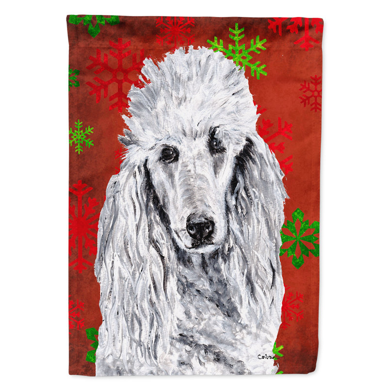 Drapeau rouge et vert Vart, Caniche (gris)