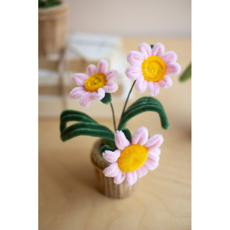  Ensemble de 4 pots à fleurs artificiels en pot