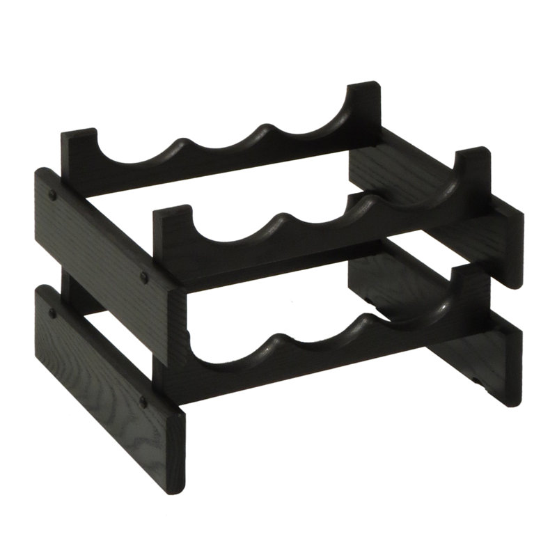 Support à vin de table Geis, Acajou, H 9,87 po x l 17,62 po x P 10,75 po