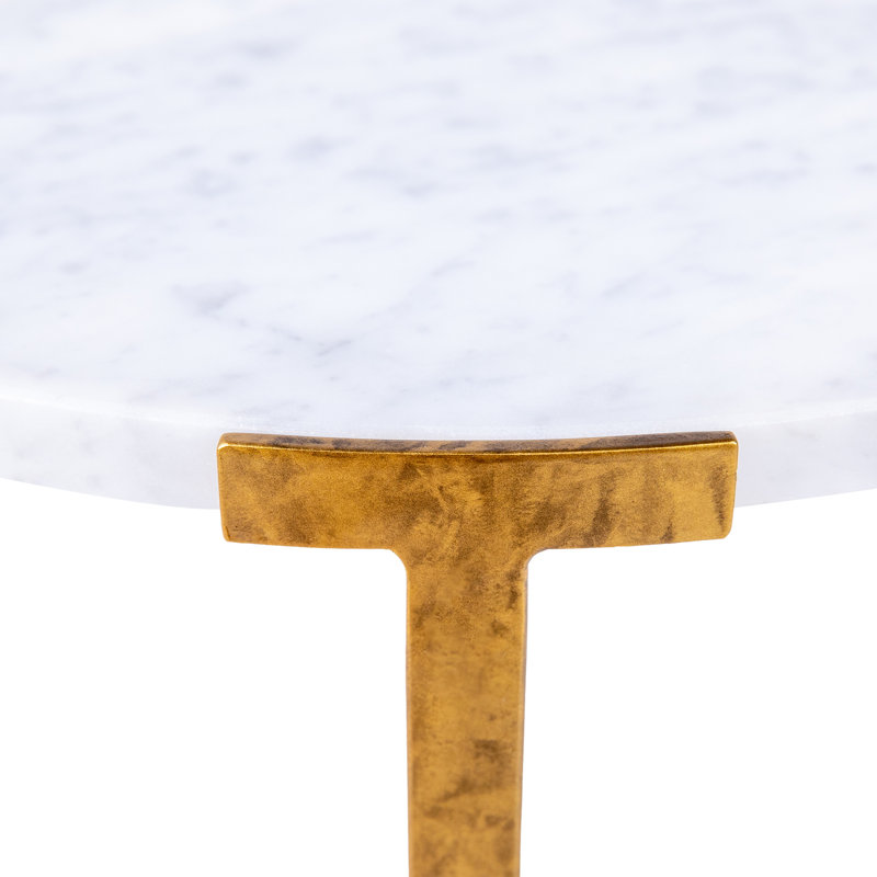 Amelia Marble Frame End Table, Royal Gold