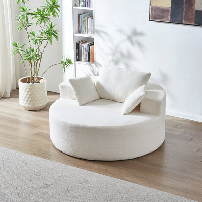 Chaise ronde en peluche avec coussins Teddy