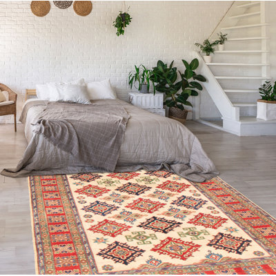 Tapis unique en laine noué à la main 6 pi 3 po x 8 pi 10 po nouvel âge Oier