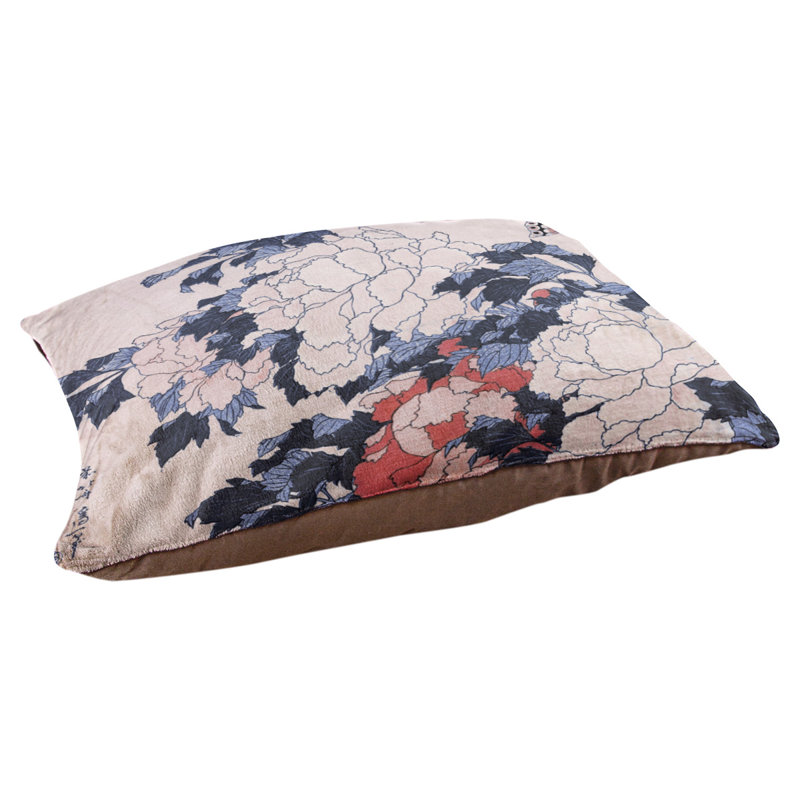Coussin Burkart, L 19,5 po x l 29,5 po, Rose / bleu / brun foncé