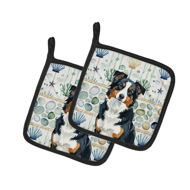 Paire de poignées en verre noir Tri American Shepherd