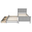 Lit plateforme simple avec lit gigogne et tiroirs, gris