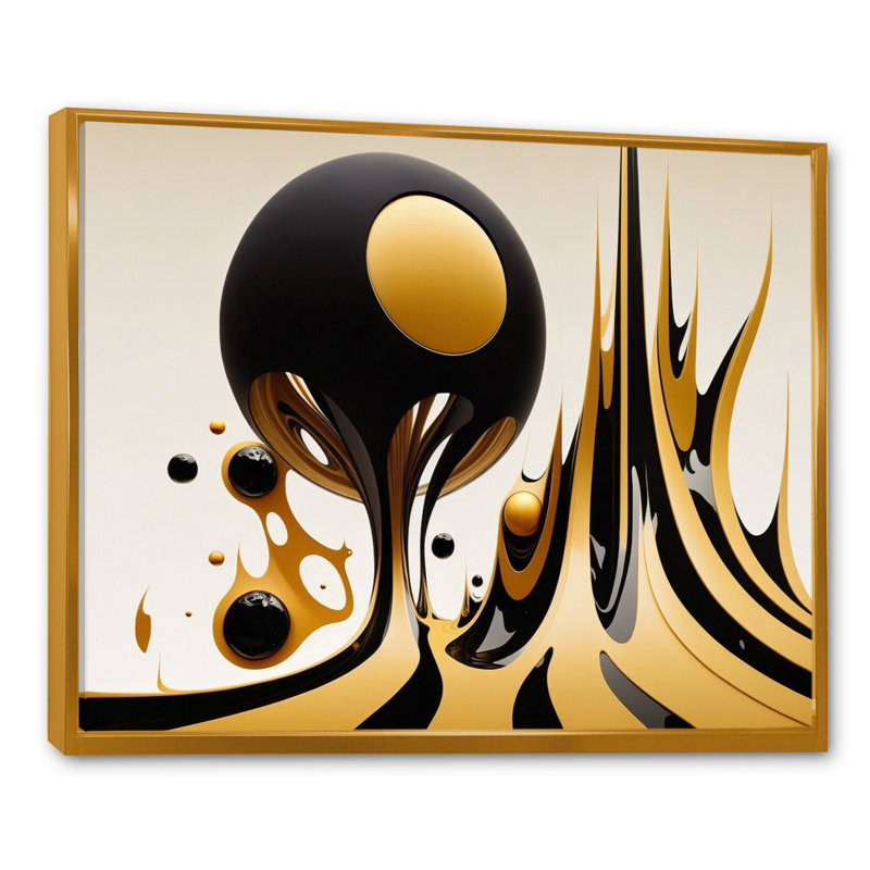 Cozad Rising Gold II - reproduction sur toile, H 12 po x l 20 po x P 1 po, Cadre flottant doré