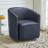 Armino Midnight Faux Leather Swivel Barrel Chair-1044140583