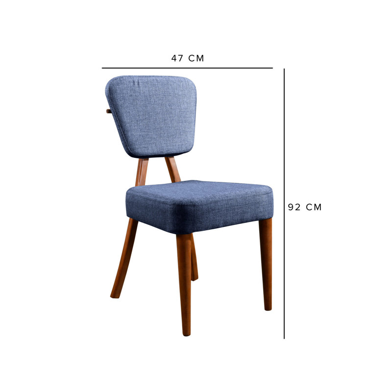 Ensemble repas pour quatre personnes, Noyer / Bleu