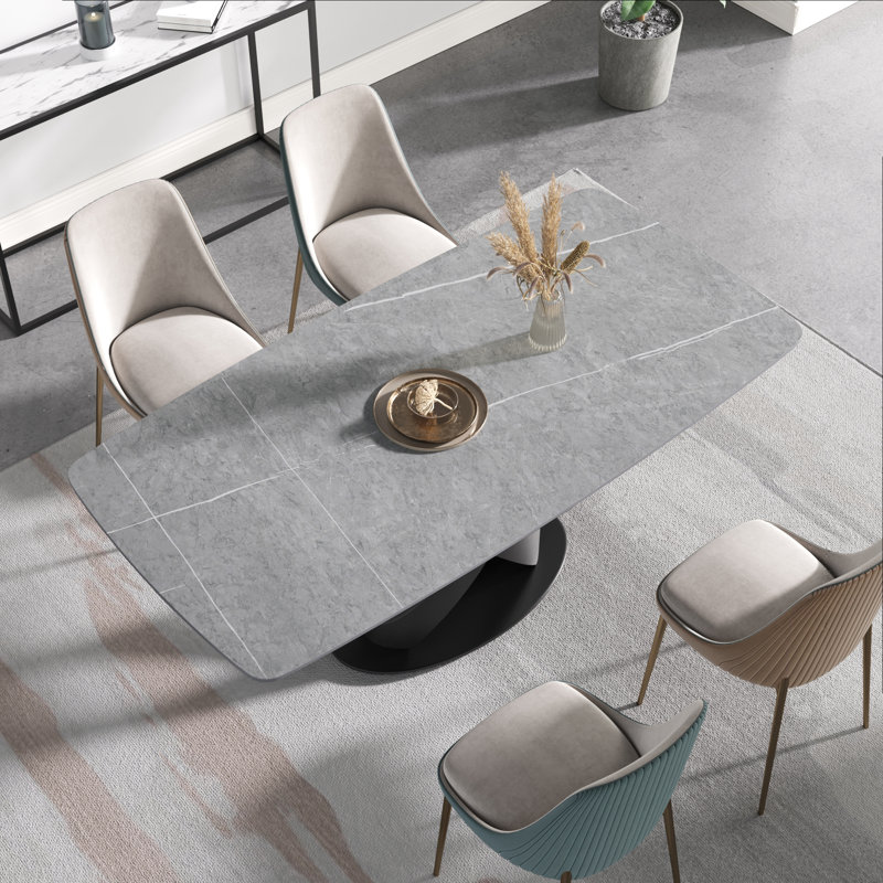 Table de salle à manger Sesteded, Noir, Gris, H 29,53 po x L 70,87 po x l 35,43 po