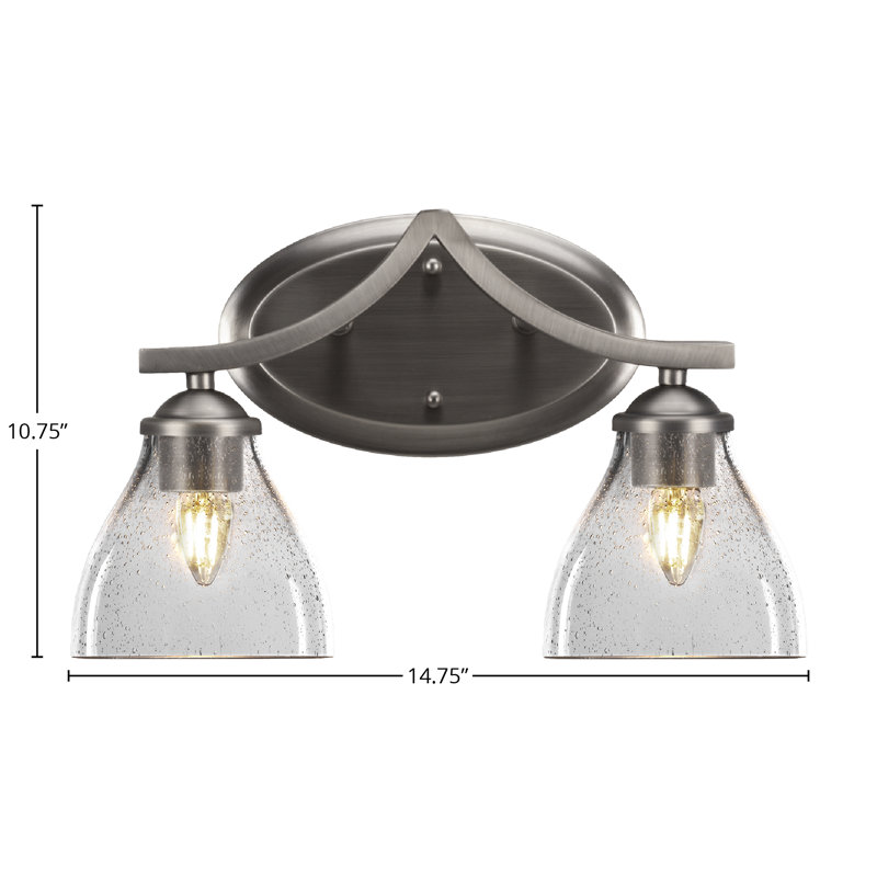 Zilo 2 Light Bath Bar, Graphite