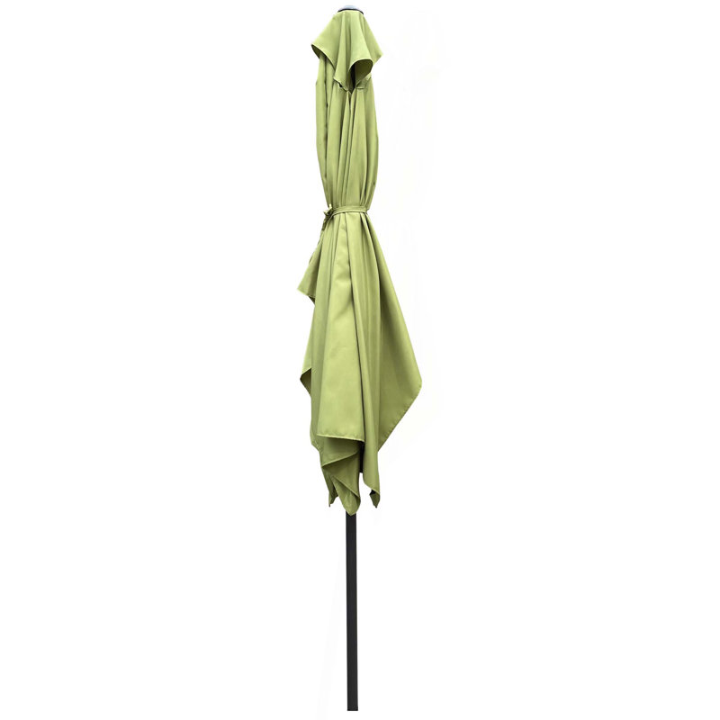 Parasol imperméable d'extérieur 6 x 9 pi avec manivelle et bouton poussoir inclinable sans rabat pour jardin