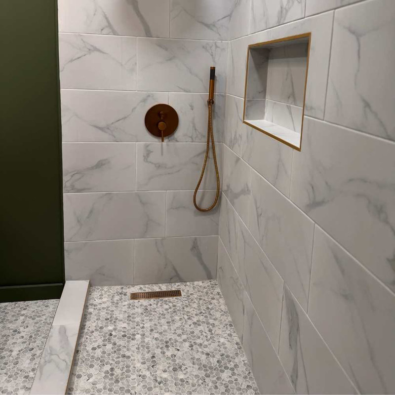 Santorini 12" x 12" Marble Mosaic Wall & Floor Tile, Gray