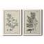 «Antique Black and White Botanical IV», ensemble de 2 reproductions d'art sur toile-1516307831-1516307828