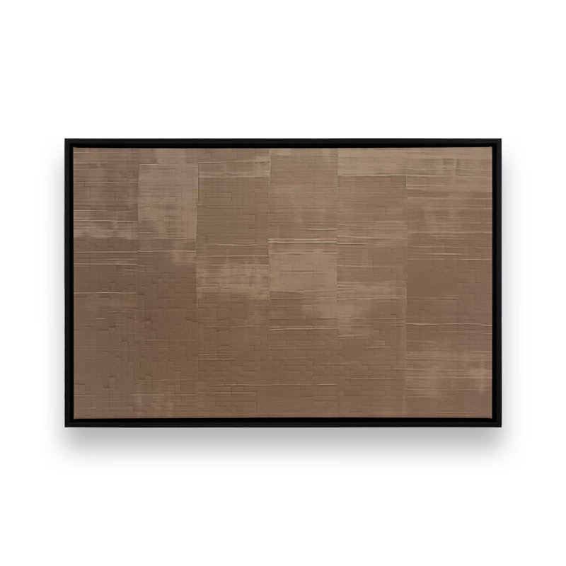 «Sienna Squares I», reproduction sur toile, H 12,75 po x l 18,75 po x P 1,75 po, Cadre flottant noir satiné, 1