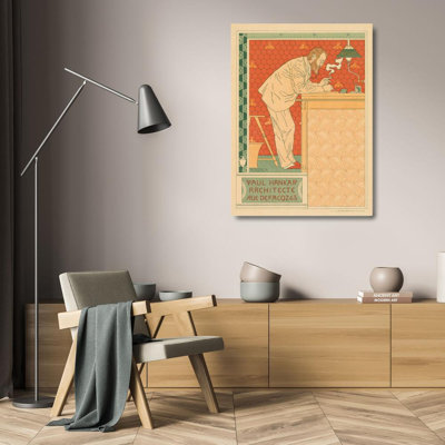 "The Masters of the Poster, Pl. 91, Paul Hankar, Architect Rue Defacqz 63 C." by  Adolphe Crespin - Gallery Wrap Canvas Wall Art