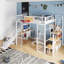 Lit mezzanine en métal avec bureau intégré-445701628