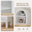 Bibliothèque arquée 70 "avec tiroir et armoire, bibliothèque haute à 6 niveaux avec tablette réglable et rangement ouvert, bibliothèque moderne en bois pour le salon ou le bureau (blanc)-1731688553