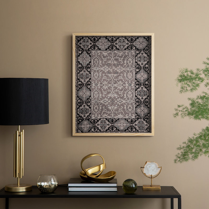 «Vintage Abstract Print CXC III», reproduction encadrée - bois massif, Naturel, H 21 po x l 17 po
