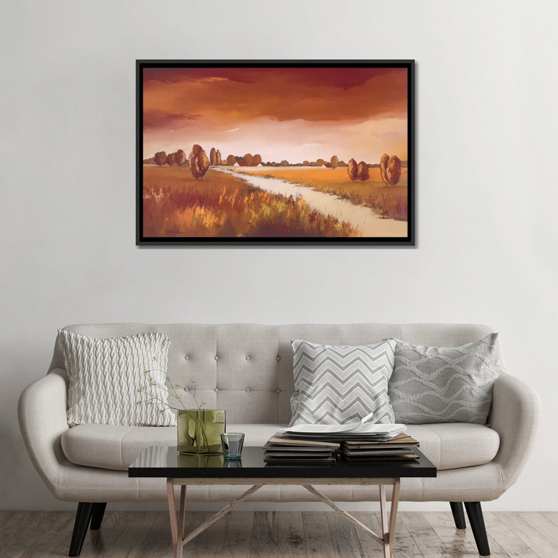 « down the river ii », impression sur toile, H 18 po x l 26 po x P 1,5 po, Toile avec cadre flottant noir, Pas de tapis