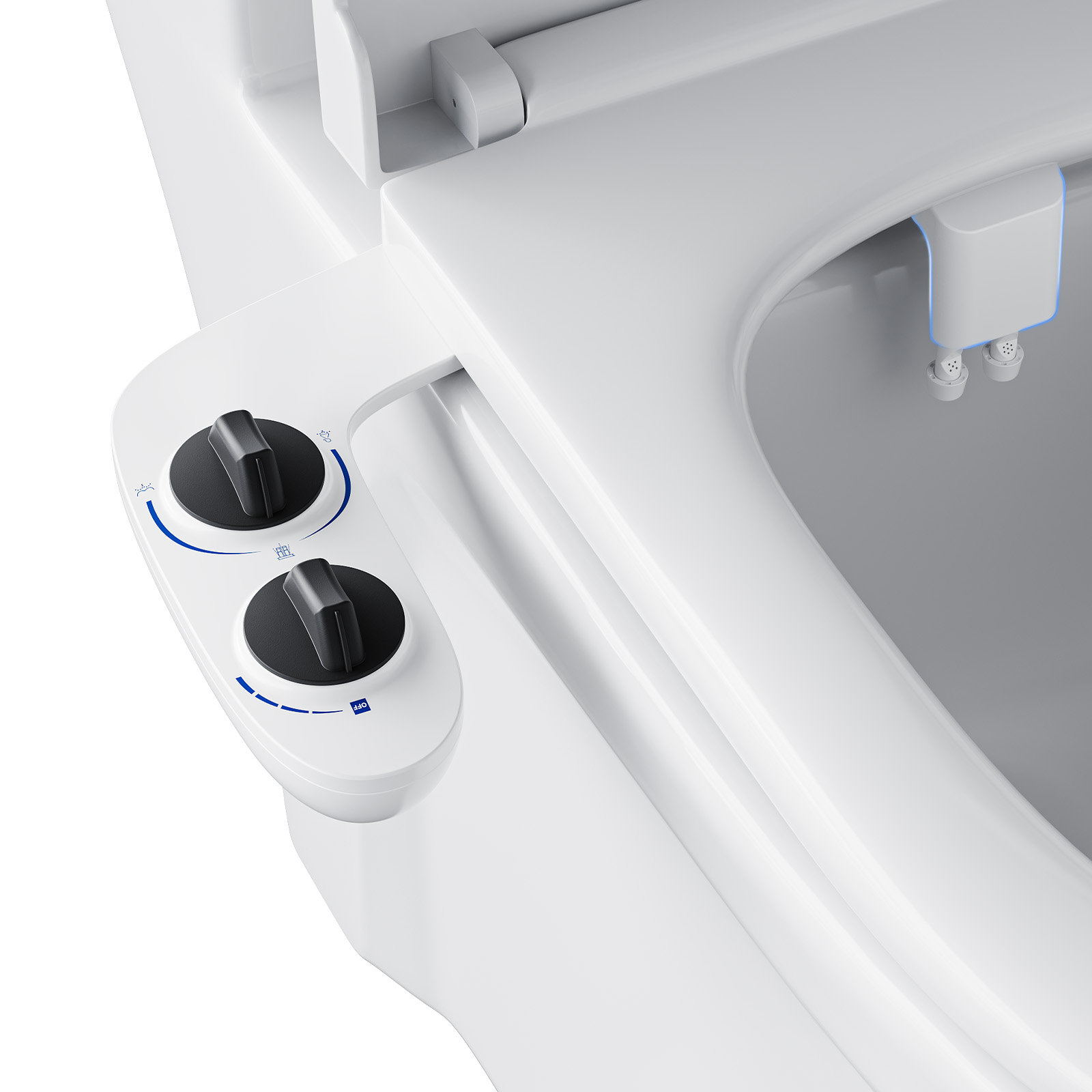 Non-Electric Bidet Attachment For Toilet – Self-Cleaning Dual Nozzle (Feminine & Posterior Wash), Cold Water, Adjustable Pressure