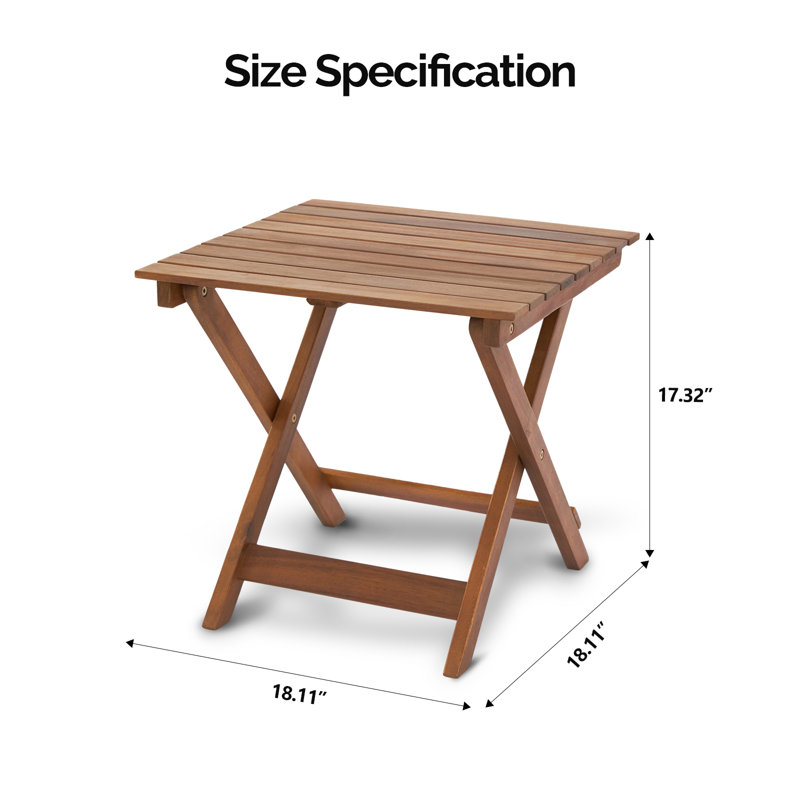 Table d'appoint extérieure Schel, H 17,32 po x l 18,11 po x P 18,11 po