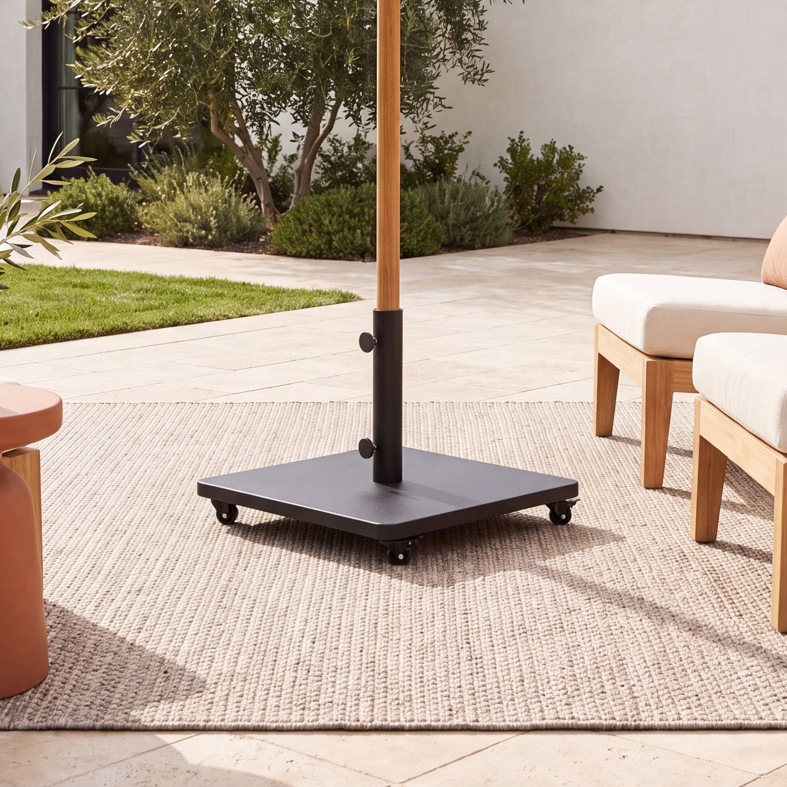Free-Standing Umbrella Base with Casters