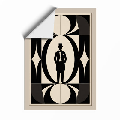 Formal Figure in Geometry Art Deco - Framed Print