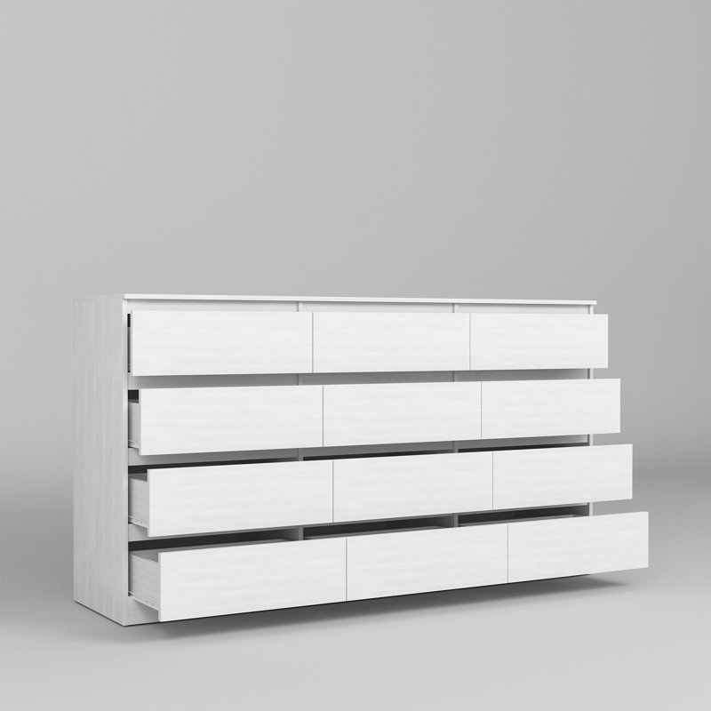 Commode double 12 tiroirs, Blanc
