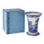 Vase hexagonal bleu Spode 10,5 "