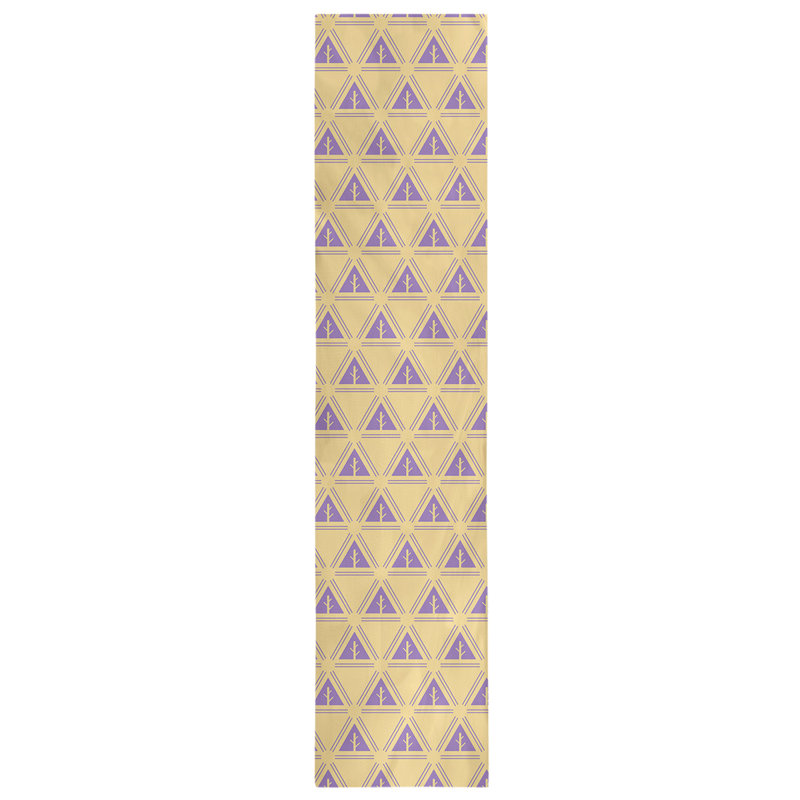 Chemin de table d’arbre minimaliste classic Barbra, 16 po x 90 po, Jaune / Mauve