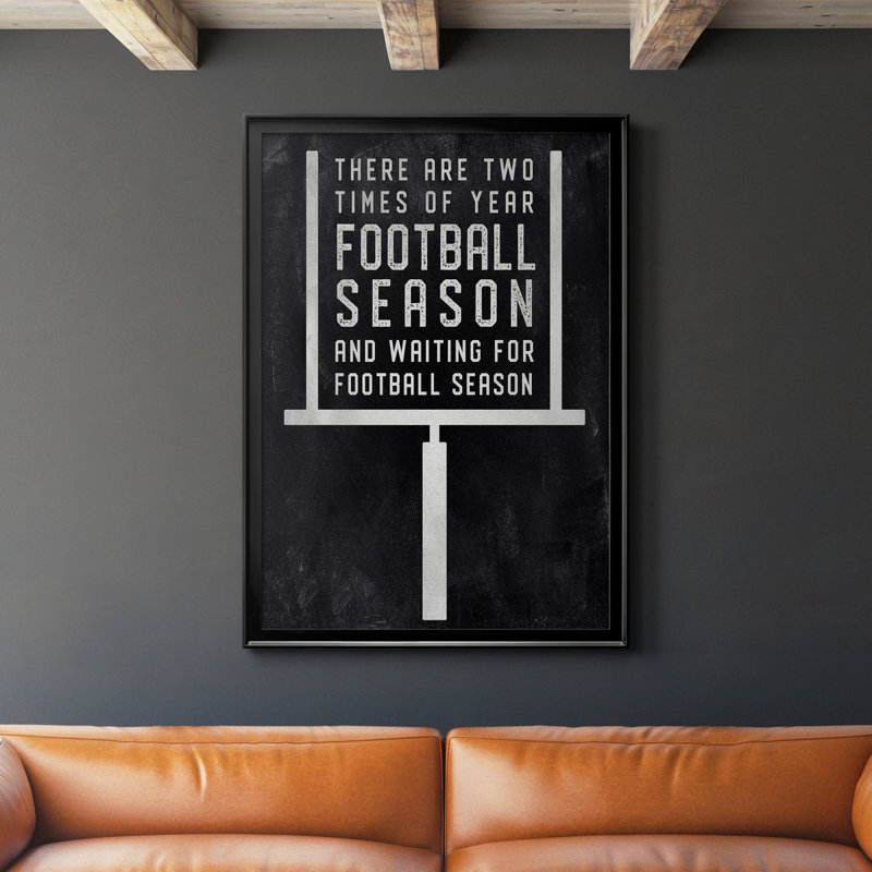 «Football Season», art textuel sur toile, H 26,5 po x l 36,5 po x P 1,5 po, Noir