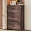 Commode en bois rétro avec 5 tiroirs, armoire de rangement pour la chambre à coucher, noyer foncé