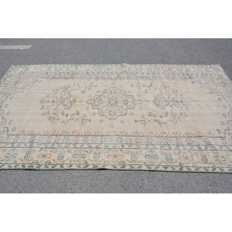 Tapis turcs, tapis verts neutres, tapis de décoration intérieure, tapis rétro, grand tapis de cuisine 5,4 x 9,3 pi