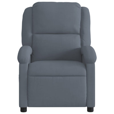 Ebern Designs Massage Recliner Chair Dark Gray Velvet