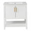 Meuble-lavabo de salle de bain avec lavabo en céramique et rangement polyvalent-454085979