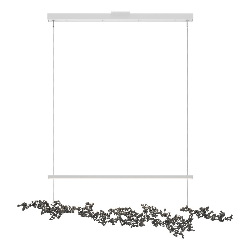 Coral 1 - Light Kitchen Island Linear LED Pendant, White, Natural Iron