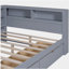 Canapé-lit en bois avec 2 tiroirs, tablette de rangement et port de chargement USB-121110456-121110457