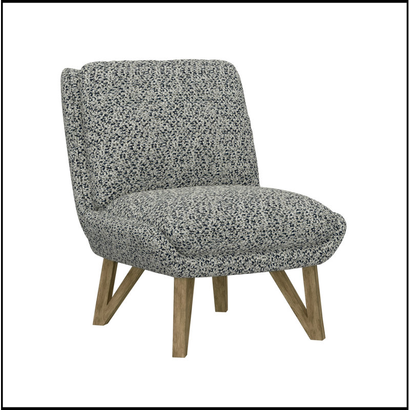 Fauteuil d'appoint sans accoudoirs Wallace & Bay Emerse, Noir/gris
