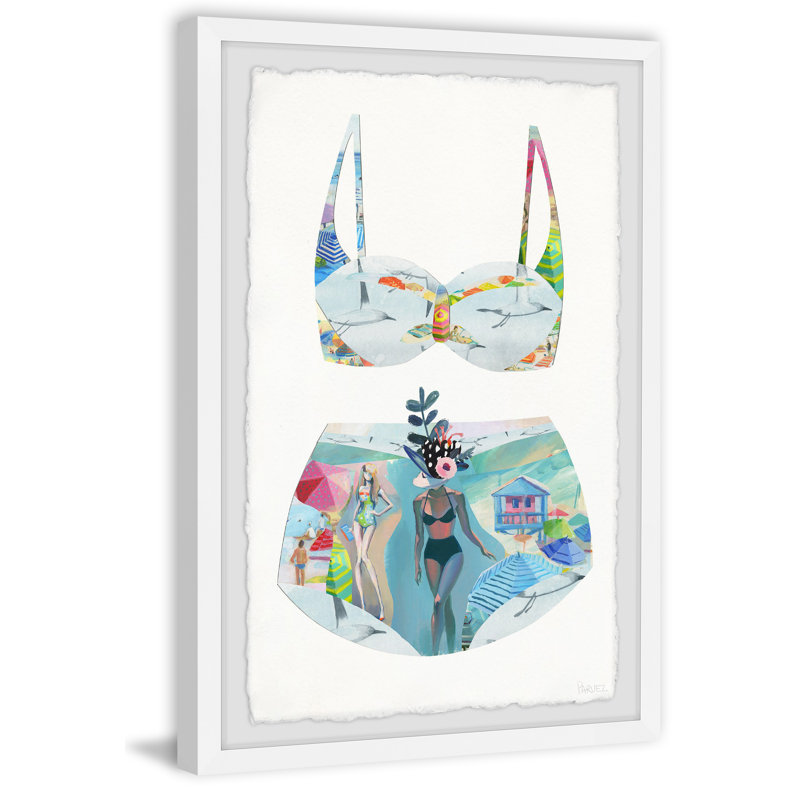 Chilling Babe Swimsuit by Parvez Taj - Single Picture Frame Painting, 30cm H x 20cm W