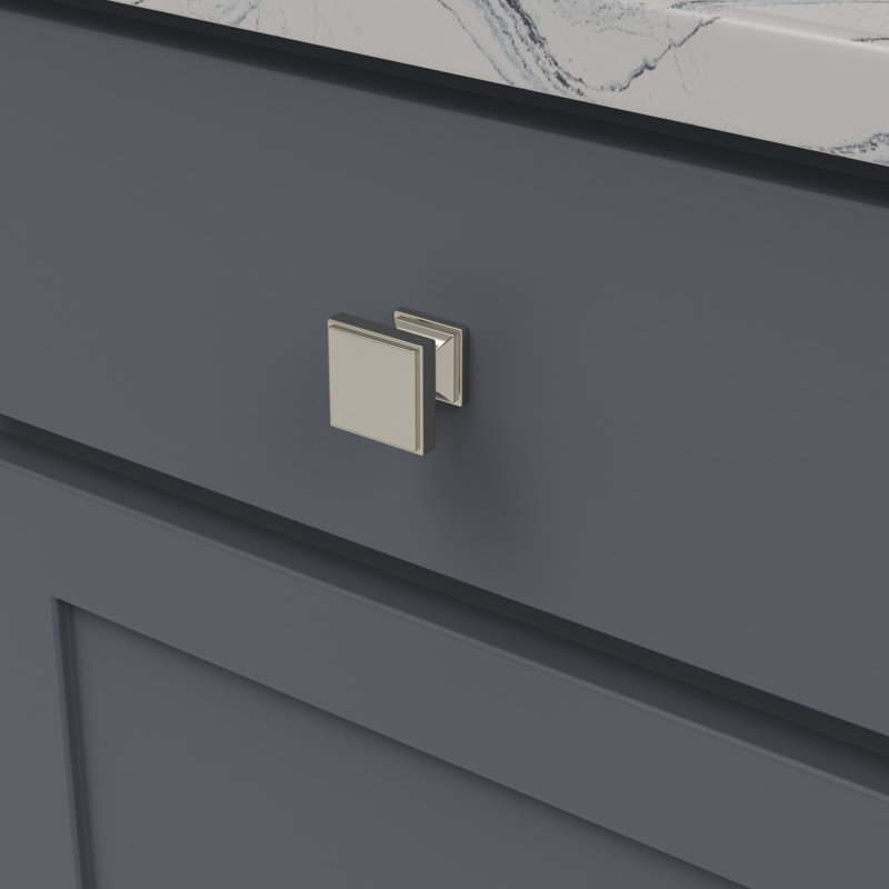 Brownstone Collection Square Knob - Cabinet Knob - Transitional Hardware for Drawers & Cabinets, 1-3/8", Polished Nickel