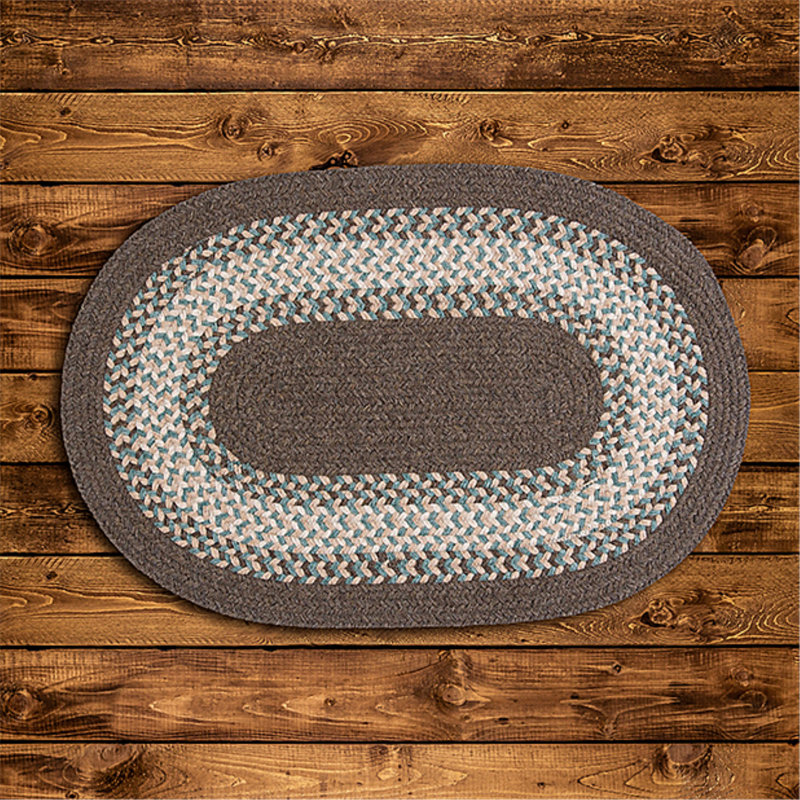 Tapis réversible en mélange de laine Serafin - écorce, Ovale 8 pi x 11 pi