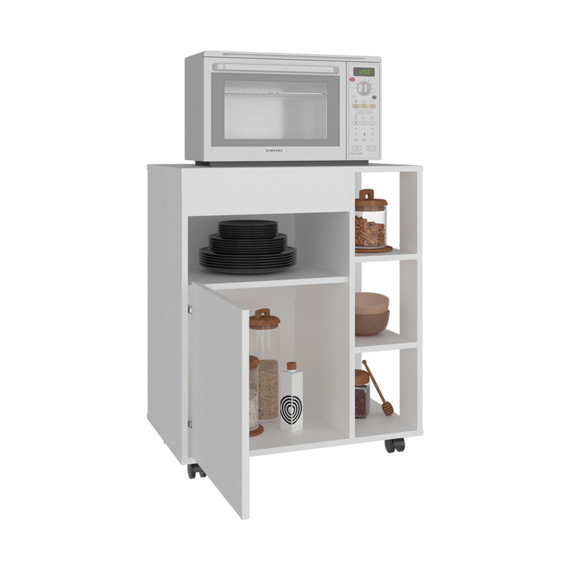 White 1-door Microwave Stand