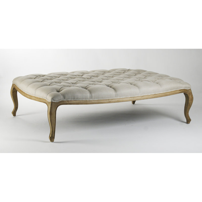 Lambersart Upholstered Ottoman, Natural