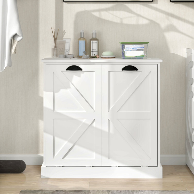Two-Compartment Tilt-Out Laundry Sorter Cabinet