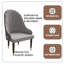 Chaise d'appoint rembourrée en cuir avec dossier incurvé Simoneau-233060874