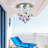 Modern Crystal Chandelier Ceiling Light With K9 Crystal Accents, Flush Mount Raindrop Design For Bedroom, Hallway, Foyer, And Entryway