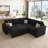 Niyona Modular Sleeper Sectional L Shaped Couch Sofa Bed With Storage Seat-98270134
